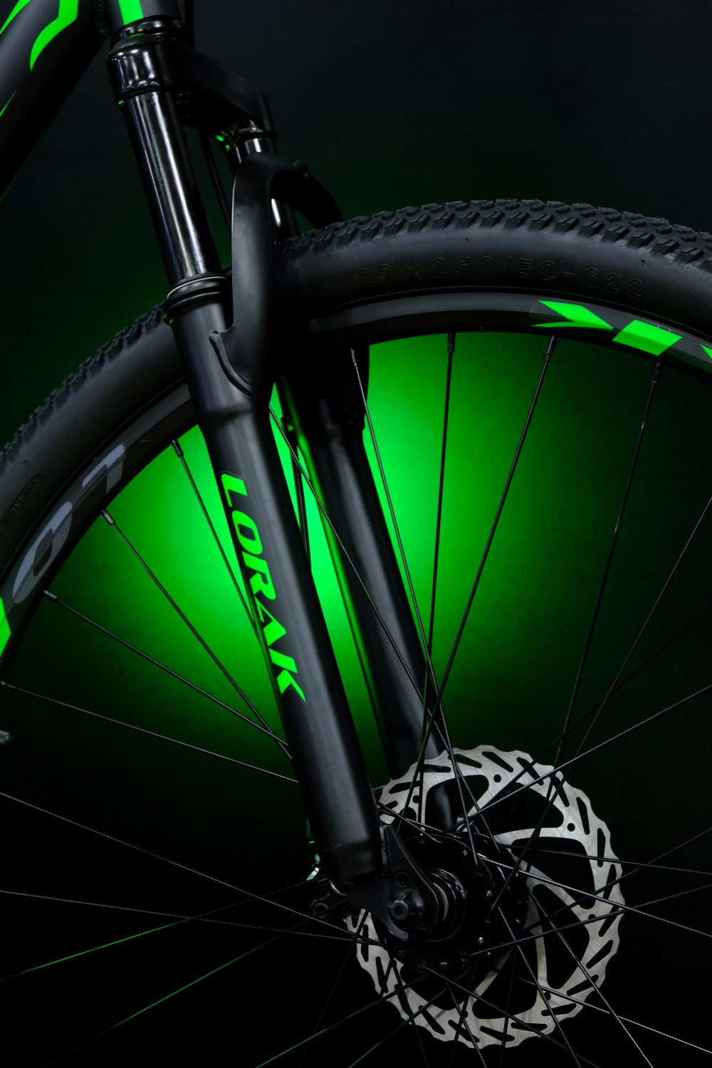 Lorak MAX 190 Матовый Чёрный/Зелёный 21р (на рост 183-190)