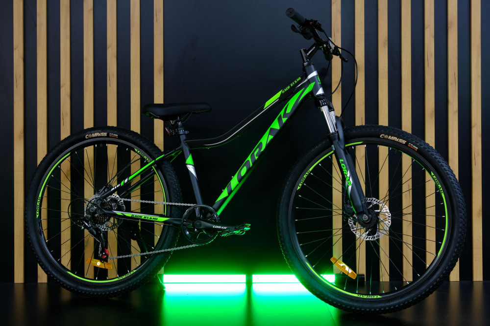 LORAK RACE 27,5 HD Матовый Чёрный/Зелёный